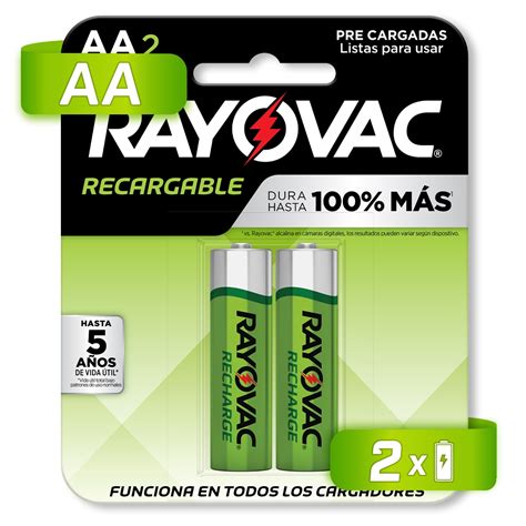 Pilas Aa Recargables Rayovac Ld715 2la Color Verde 1350 Mah 2 Piezas