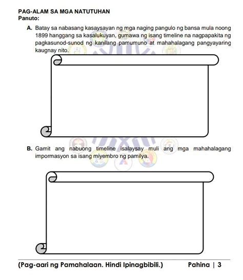 Pag Alam Sa Natutuhan Panuto A Batay Sa Nabasang Kasaysayan Ng Mga