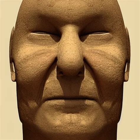 3 D Render Of A Face With A Fractal Displacement Clay Stable