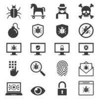 Conjunto De Iconos De Ciberdelincuencia E Inseguridad 2253293 Vector En