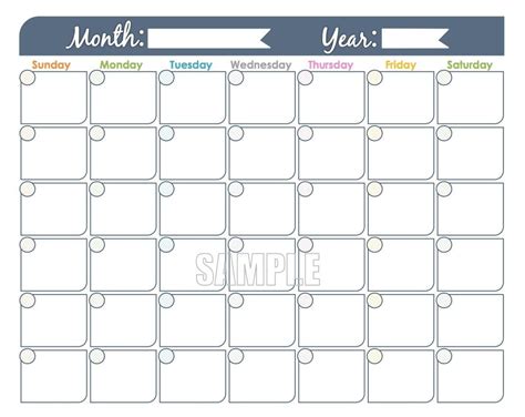 Large Printable Calendar - Template Calendar Design