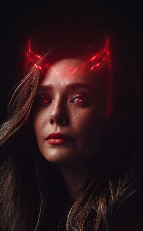 Scarlet Witch Red Glowing Eyes Art 950×1534 Wallpaper Artofit