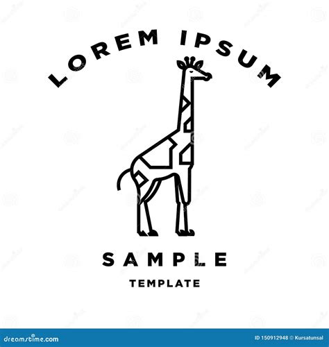 Linear Giraffe Sign Vector Design Stock Vector Illustration Of Long