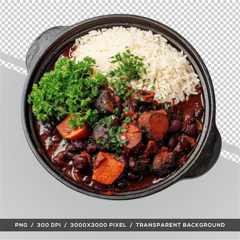 Feijoada comida tradicional típica brasileira fundo transparente PSD