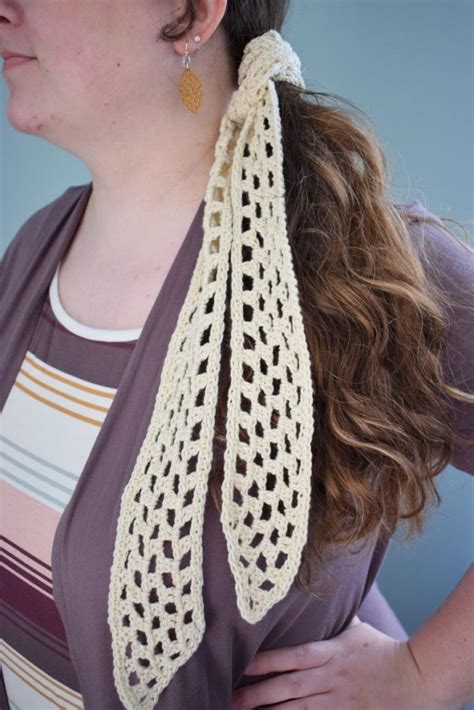 Free And Simple Crochet Hair Scarf Pattern Simply Hooked By Janet