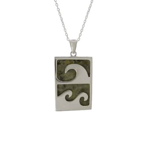 Tree Of Life Silver Heart Connemara Marble Pendant