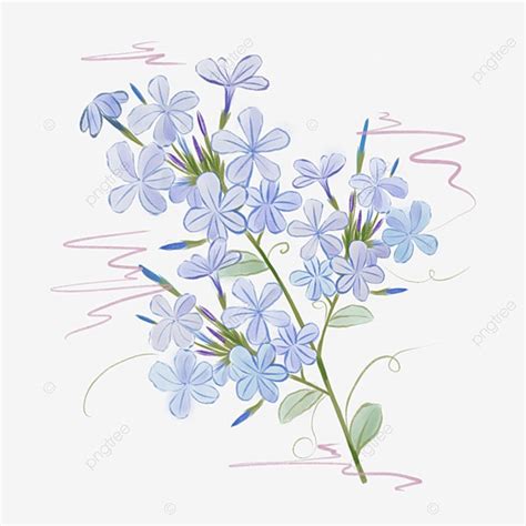 Hand Paint Watercolor PNG Picture Watercolor Hand Painted Blue Flowers