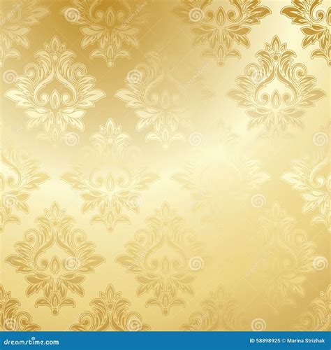 Papel De Parede Floral Dourado Luxuoso Ilustração do Vetor Ilustração