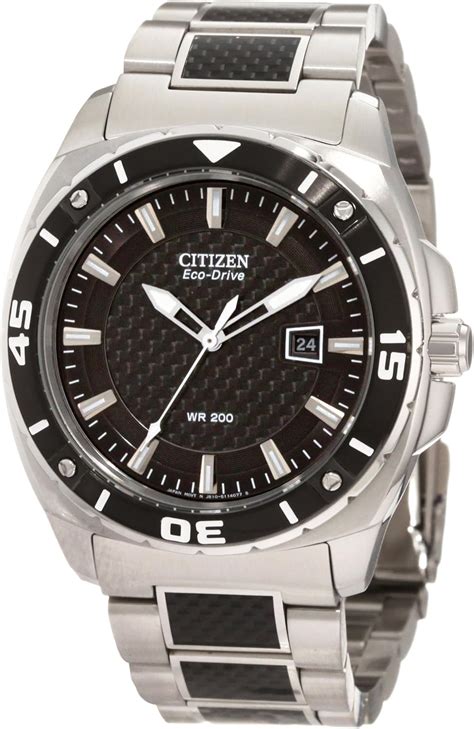 Citizen Mens Eco Drive Sport Watch Carbon Fiber Aw1090 58e Amazonca Watches