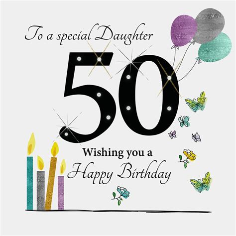 Large Happy 50th Birthday Card For A Special Daughter 825 X 825