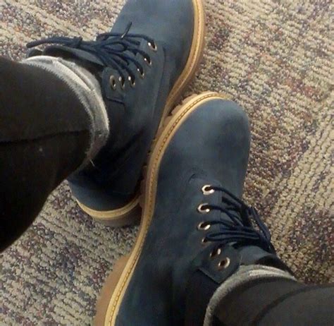 Finally Copped The Navy Blue Timbs Dope Blue Boots Outfit Timberland