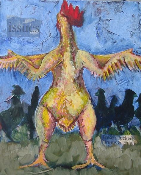 Issues Naked Chicken Large Acrylic Painting By E Tilly Strauss Absolutearts