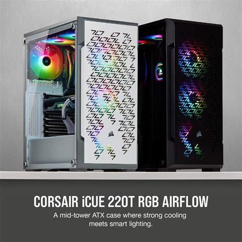 Corsair ICUE 220T RGB Airflow Tempered Glass Mid Tower Smart Case