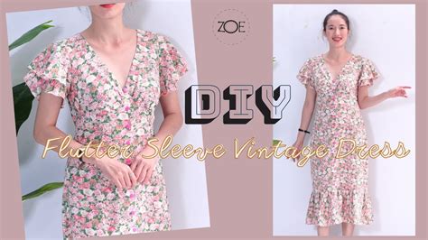 Sewing Flutter Sleeve Vintage Dress Develop Basic Pattern Zoe Diy Youtube