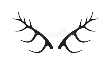 Deer Antlers Vector Silhouette Of The Horns Of A Wild Elk Roe Deer On