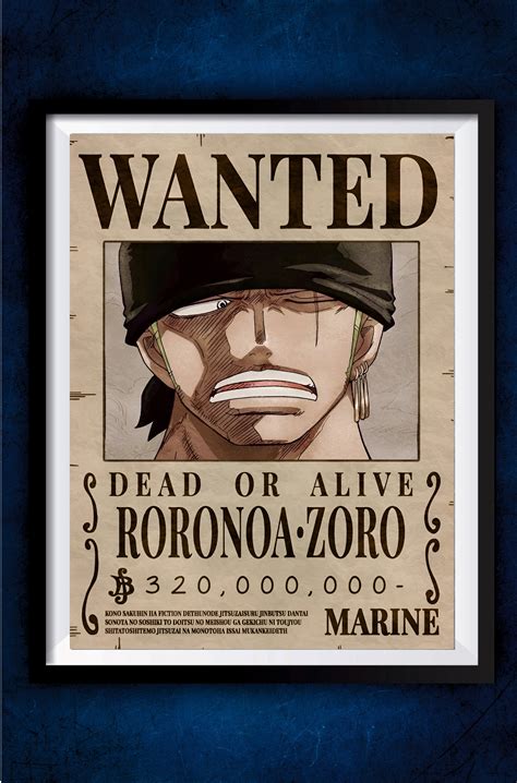 Zoro Wanted Poster || One Piece Poster – GeekyGallery