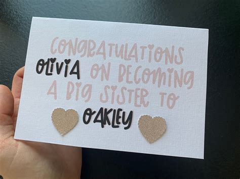 Personalised Congratulations On Becoming A Big Sister Card Etsy