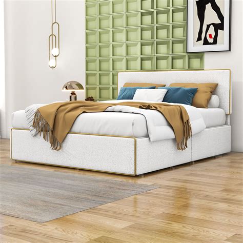 Latitude Run® Upholstered Platform Bed With 4 Drawers And Headboard