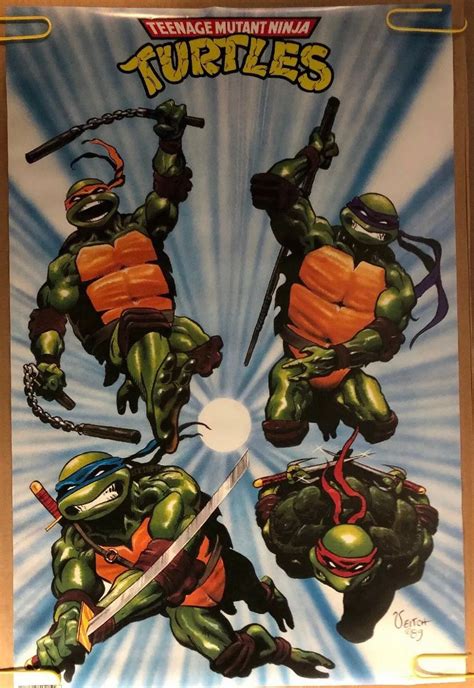 Teenage Mutant Ninja Turtles Original Vintage Poster Collage Etsy UK