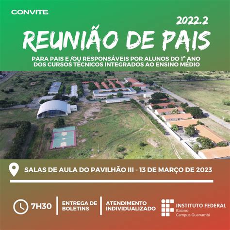 Campus Guanambi Reuniões responsáveis serão nos dias 13 e 20 de março