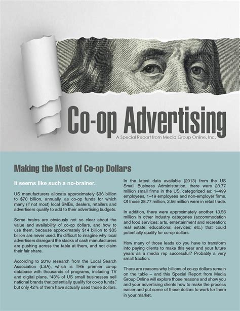 CO-OP ADVERTISING: MAKING THE MOST OF CO-OP DOLLARS - Media Group Online