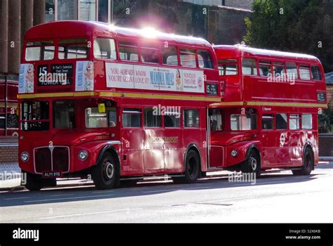 London Buses Route 15 Heritage Stock Photo Alamy