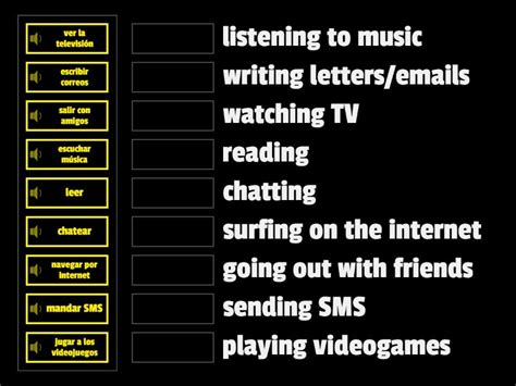 Hobbies and freetime 1 - Match up