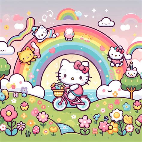 hello kitty in spring digital illustration cute sw by xRebelYellx on ...