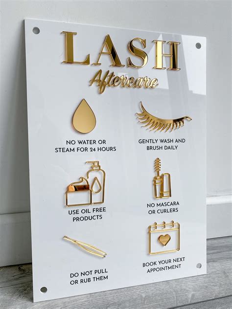 Lash Aftercare Advice Sign Acrylic Sign Salon Sign Etsy Uk