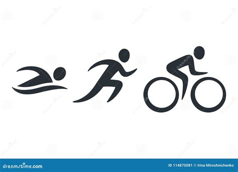 Iconos De La Actividad Del Triathlon Ilustración del Vector