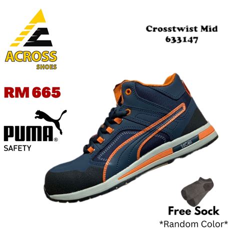 SAFETY SHOE Original PUMA Men Safety Shoe PM 633147 Navy Free Sock