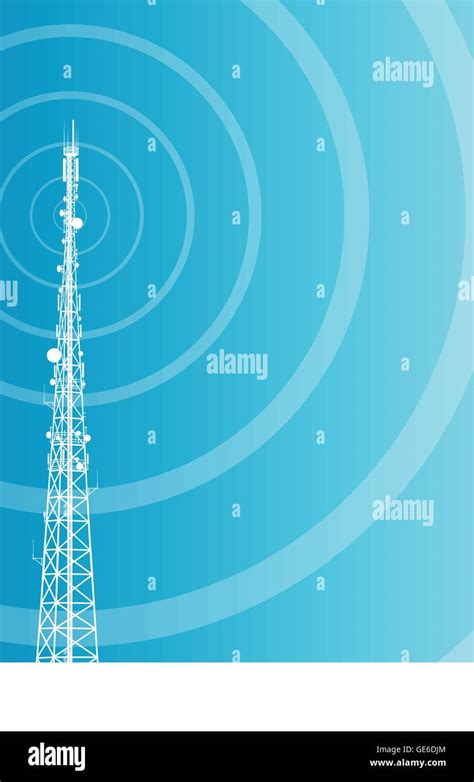 Antenna Transmission Communication Tower Vector Background Concept