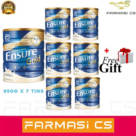 Abbott Ensure Gold Vanilla 850g X 7 Tins FREE Ensure Pouch EXP 07 2023