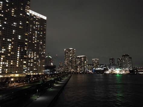 Rainbow bridge night walk pushing my bike along the way