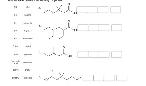 Solved Give The Iupac Name For The Following Compounds Chegg