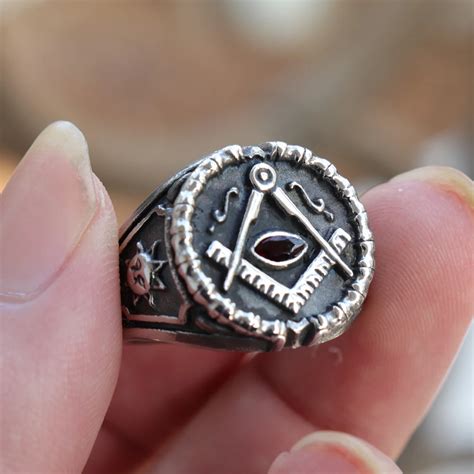 Men 39’s Retro Freemason Symbol Stainless Steel Ring – Gofaer Finds store!