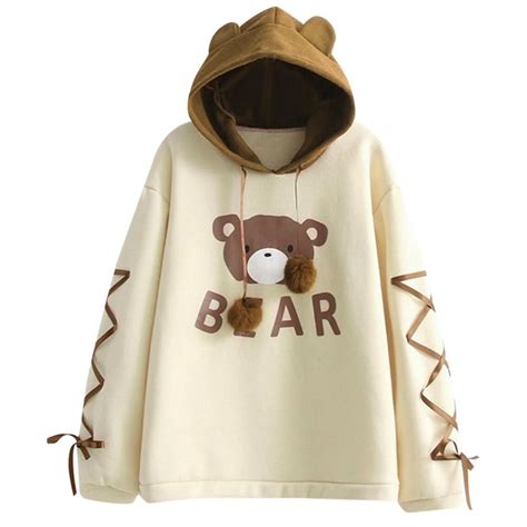 Cute Teddy Bear Sweatshirt Harajuku Hoodie Sweatshirts Women