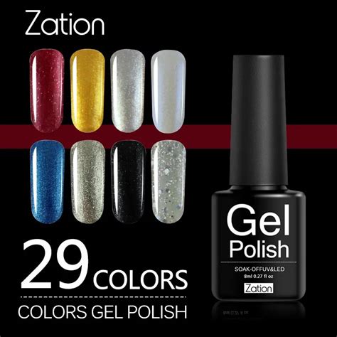 Zation 29 colores Gel esmalte de uñas Soak Off largo duradera Led Gel