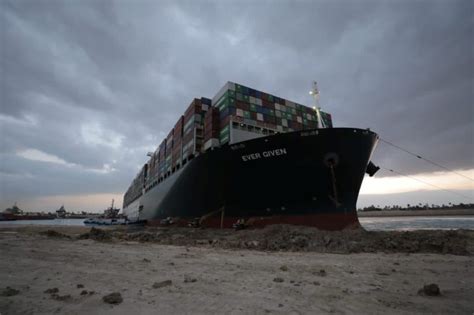 Stranded Container Ship Ever Given One Of The Worlds Largest