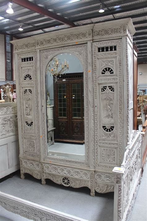 Sold At Auction Antique French Brittany White Painted Three Door