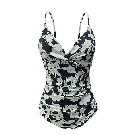 Ykohkofe One Piece Swimsuit Women Tummy Control Sexy Fragmented Flowers