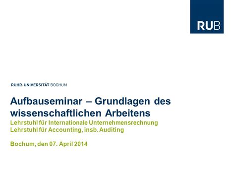 Aufbauseminar Grundlagen Des Wissenschaftlichen Arbeitens Ppt