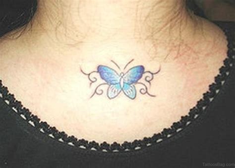 32 Best Butterfly Neck Tattoo Designs