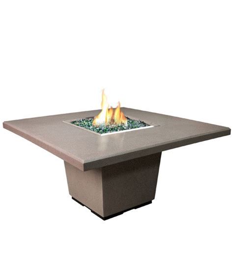 Cosmopolitan Textured Finish Square Dining Fire Pit Table