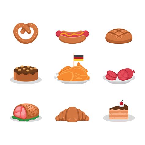 Set of Oktoberfest Food Icons 10868608 Vector Art at Vecteezy