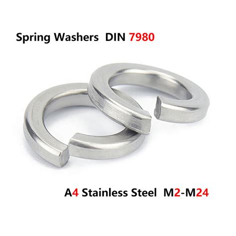 A Stainless Steel Spring Coil Washers Marine Grade Lock Spiral M