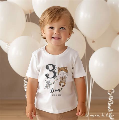 T shirt anniversaire garçon Le Monde de Bibou