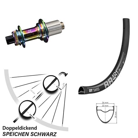 DT Swiss RR 481 DB Hinterrad 28 Zoll Mit Nabe KX G Oilslick H 8257067