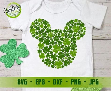 Mickey Shamrock Svg Mouse Svg Disney Mickey Mouse St Patricks Day Svg