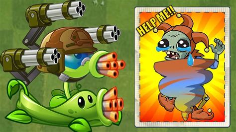 Mega Gatling Pea And Other Plants Vs Jester Zombies Pvz 2 Challenge